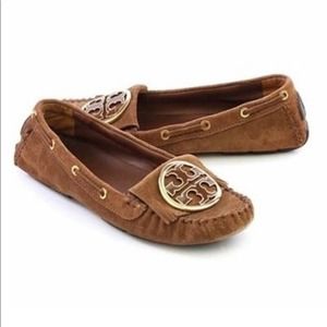 Tory Burch Suede Alexandria Fringe Moccasins Loafers Women's 9